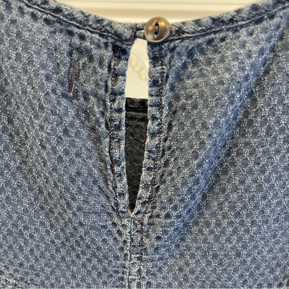 Madewell Dress Indigo Ruffled-Bodice Tiered Midi Dress Women’s XS Cottage-core - Picture 7 of 10
